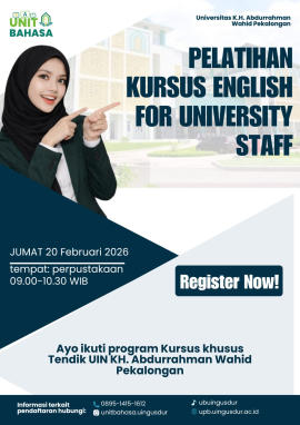 Pelatihan Kursus English for University Staff Unit Bahasa UIN K.H. Abdurrahman Wahid Pekalongan 2026